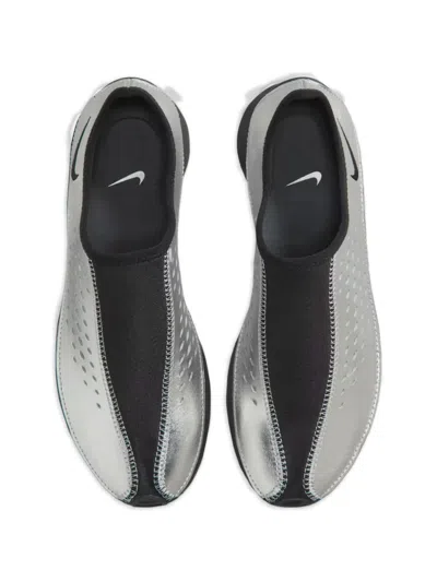 Nike Air Superfly Suede And Perforated Metallic Leather Sneakers In Silver