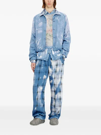 Diesel P-olly Check-pattern Trousers In Blue