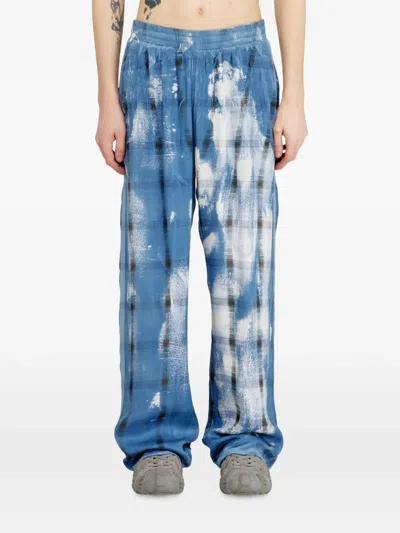 Diesel P-olly Check-pattern Trousers In Blue