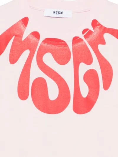 Msgm Logo-print T-shirt In Pink