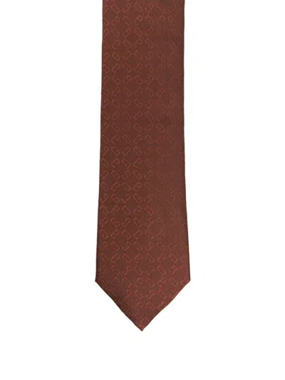 Givenchy Jacquard-pattern Tie In Brown