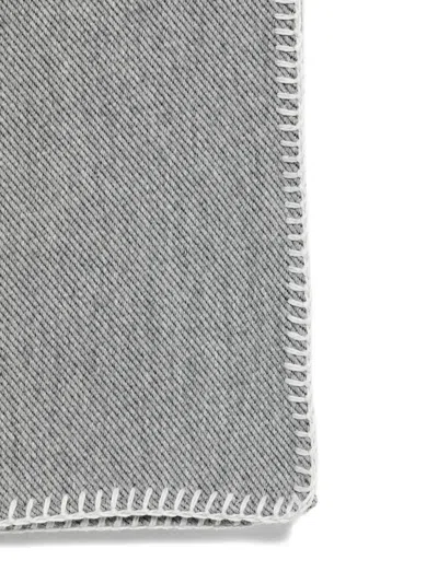 Givenchy Large Scarf Contrasting Border Geometric Pattern In Gray