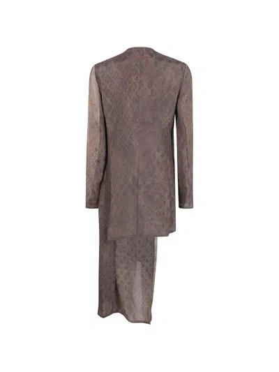 Uma Wang Geomtetric-pattern Coat In Gray