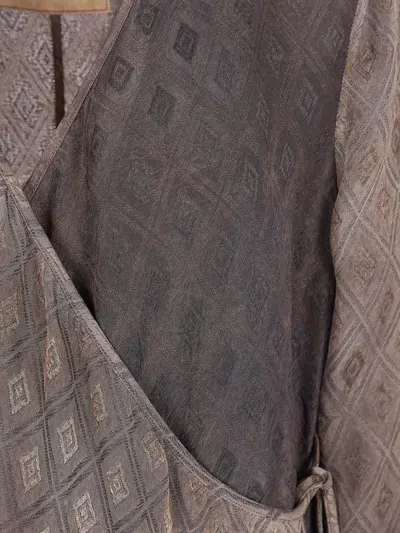 Uma Wang Geomtetric-pattern Coat In Gray