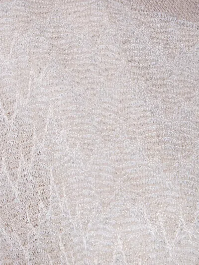 D Exterior Zigzag-pattern T-shirt In Neutral