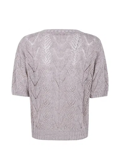 D Exterior Openwork T-shirt In Gray