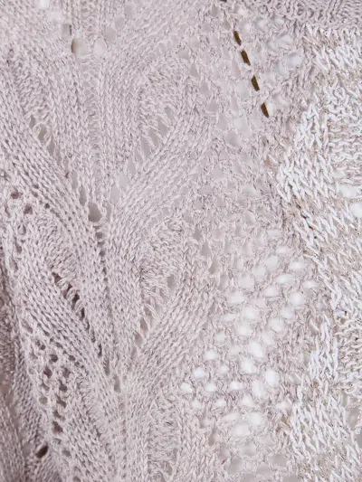 D Exterior Openwork T-shirt In Gray