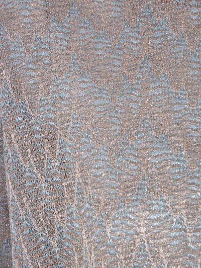 D Exterior Zigzag-pattern T-shirt In Brown