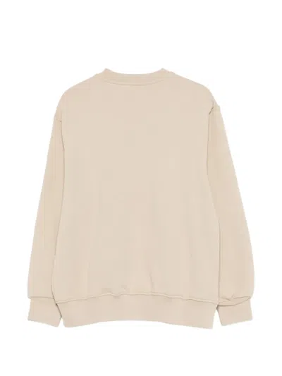 Msgm Logo-print Sweatshirt In Neutral