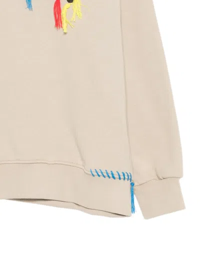 Msgm Logo-print Sweatshirt In Neutral
