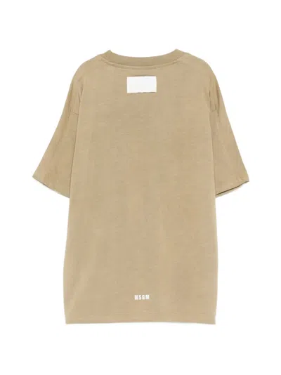 Msgm Logo T-shirt In Neutral