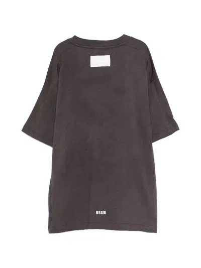 Msgm Logo-print T-shirt In Brown