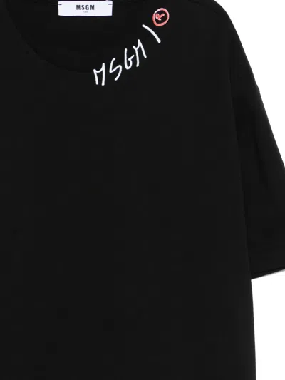 Msgm Logo-print T-shirt In Black