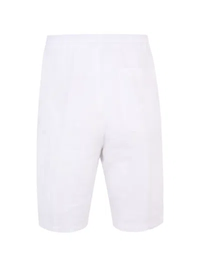 120% Lino Drawstring Bermuda Shorts In White