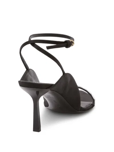 Victoria Beckham Eliza Crystal-embellished Satin Sandals In Black
