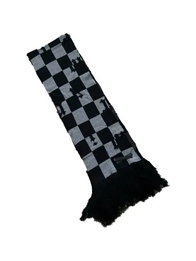 Amiri Check-pattern Fringed Scarf In Neutral