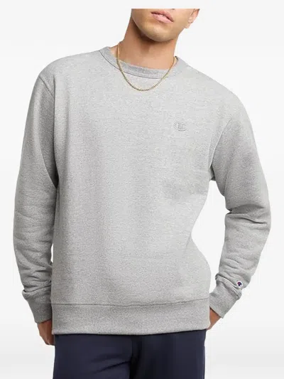 Champion Pullover Crew Sweatshirt In Gray