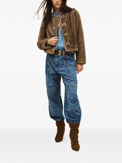 Ba&sh Basil Buttoned Jacket In Brown