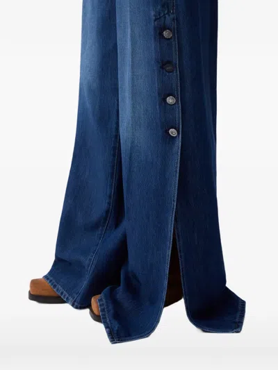 Liu •jo Buttoned-detail Belt-loop Jeans In Blue