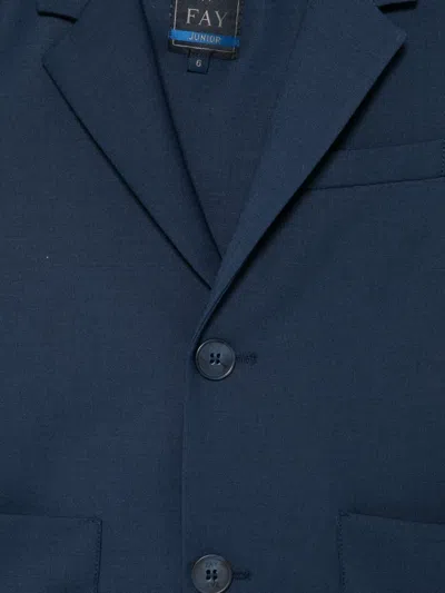 Fay Buttoned Blazer In Blue