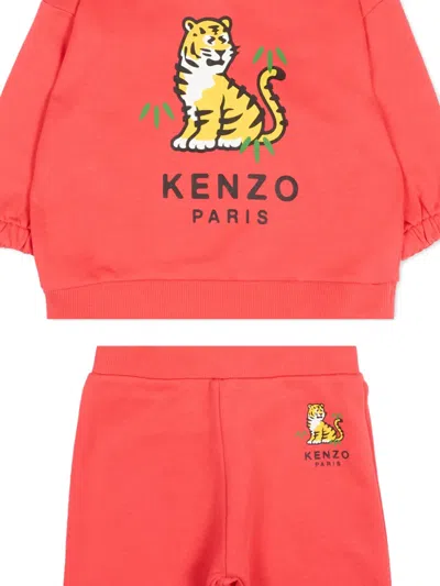Kenzo Tiger-print Tracksuit In Red