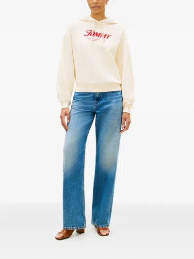 Tommy Hilfiger Drawstring Hooded Sweatshirt In Neutral