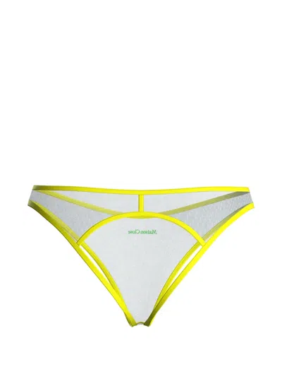 Maison Close Panorama Open-back Briefs In Yellow