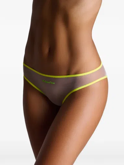 Maison Close Panorama Open-back Briefs In Yellow