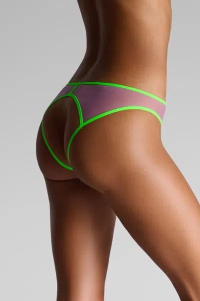 Maison Close Panorama Open-back Briefs In Green