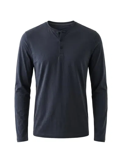 Patrick Assaraf Henley Buttoned T-shirt In Blue