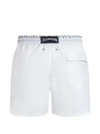 Vilebrequin Men Swim Shorts Bicolor Micro Ronde Des Tortues In White