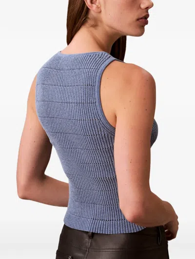 Calvin Klein Openwork-construction Top In Blue