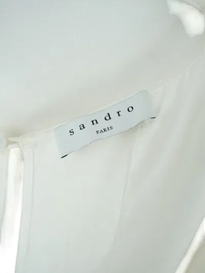 Pre-owned Sandro Long-sleeved Blouse In White