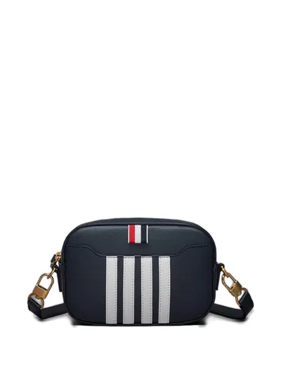 Thom Browne 4-bar Stripes Rectangular Leather Bag In Black