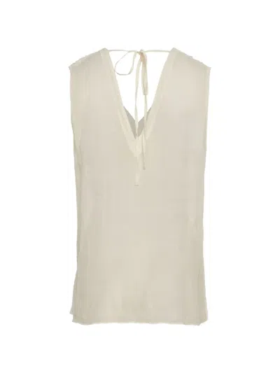 Devotion Elaria Ruffled-neck Blouse In Neutral
