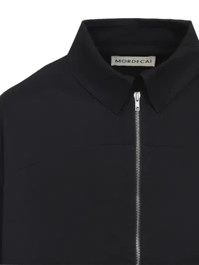 Mordecai Layered Jacket Point Collar Adjustable Drawstrings In Black
