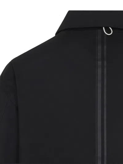 Mordecai Layered Jacket Point Collar Adjustable Drawstrings In Black