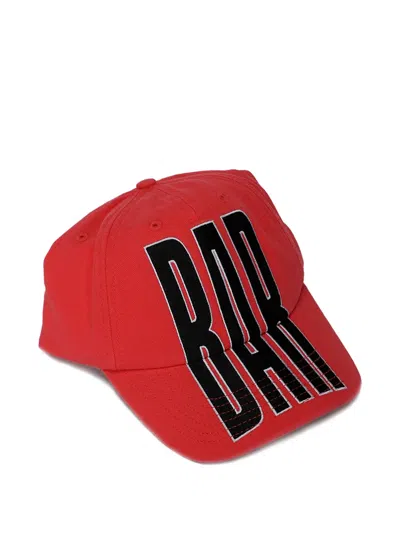 Kap Company Bar-embroidered Adjustable Baseball Cap In Red