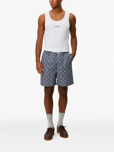 Les Deux Harry Arabesque Drawstring Shorts In Brown