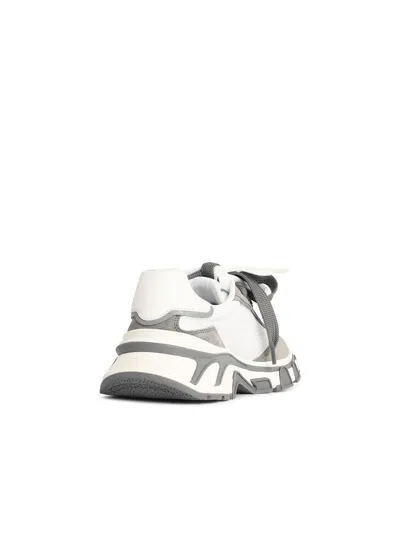 Dolce & Gabbana Dg Country Road Sneaker In Leather And Fabric In Gray