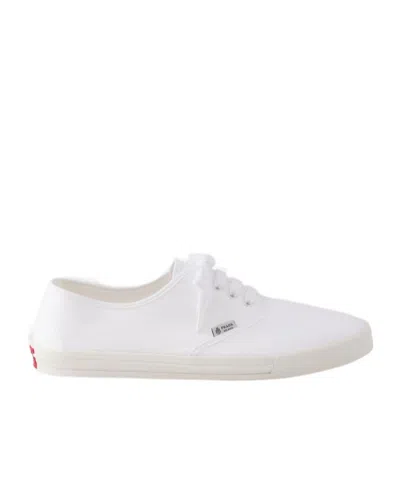Prada Drill Fabric Low Top Lace Up Sneakers In Animal Print