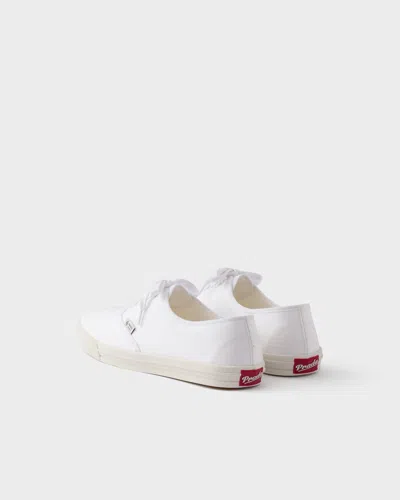 Prada Drill Fabric Low Top Lace Up Sneakers In Animal Print