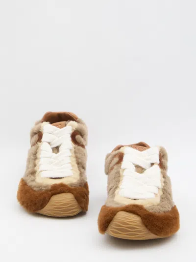Loewe Patterned Sneakers In Brown