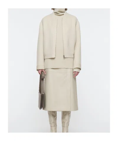 Joseph Gustave Linear Double Face Wool Jacket In White