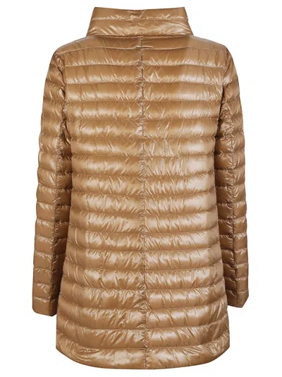 Herno Buttoned Coat In Brown