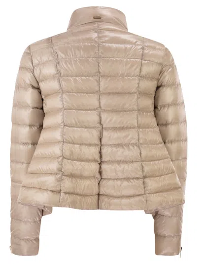 Herno A-shape Down Jacket In Silky Ultralight Nylon In Brown