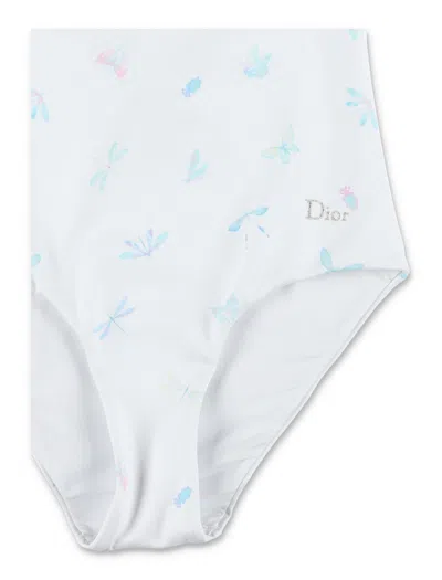 Dior Patterned One-piece Swimsuit In Black