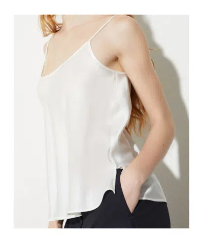 Maxco. Silk-satin Top In White