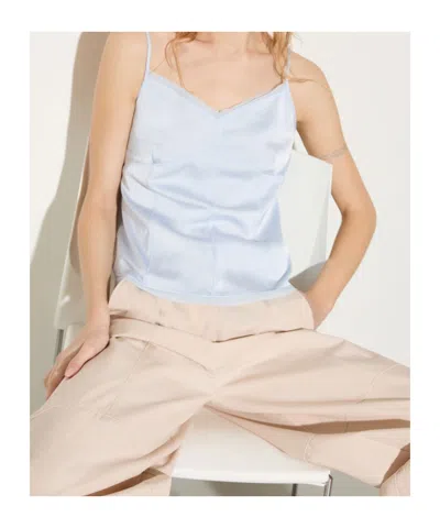 Maxco. Fluid Satin Top In Blue