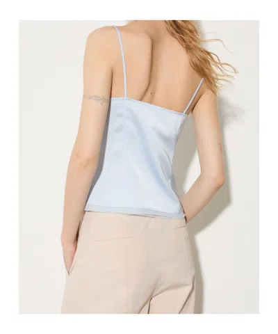 Maxco. Fluid Satin Top In Blue